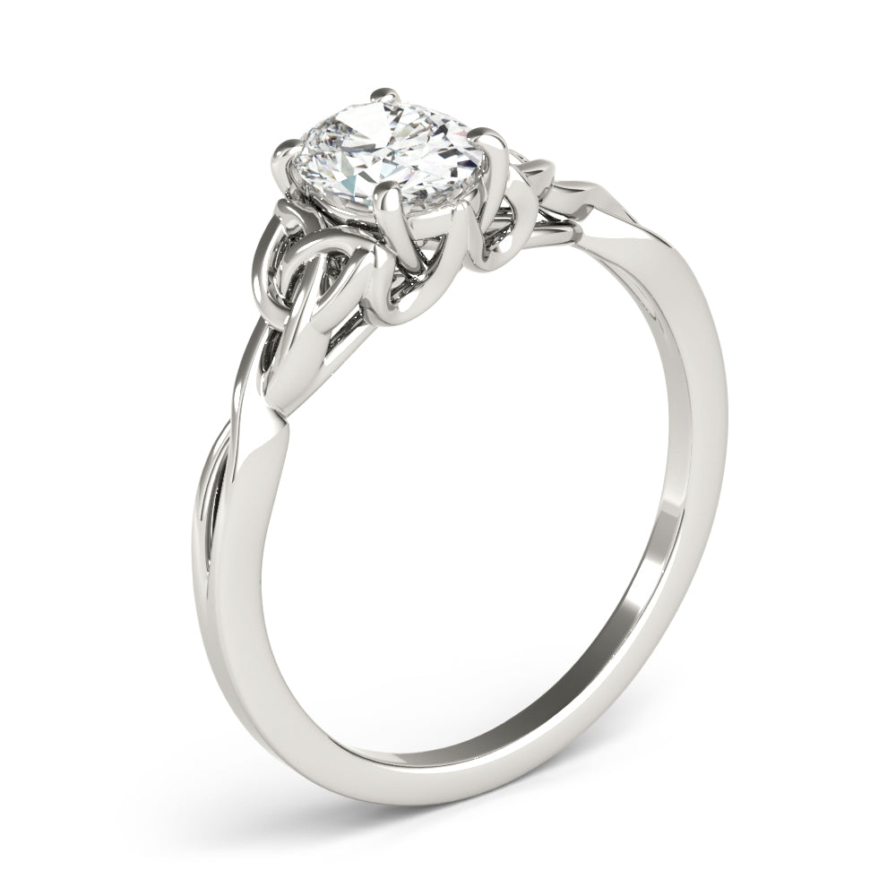 Celtic Love Knot Oval Diamond Solitaire Engagement Ring-VIRABYANI